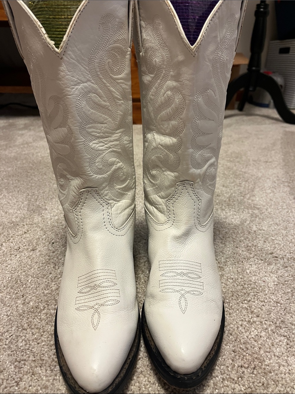 White Women's Western Durango Cowboy Boots - Classic Embroidered Design